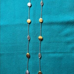 Brighton Mediterranean Long Gold & Silver Beaded Necklace